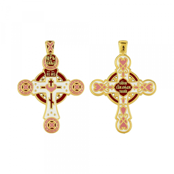 Крест с эмалью золотым покр № 85877
