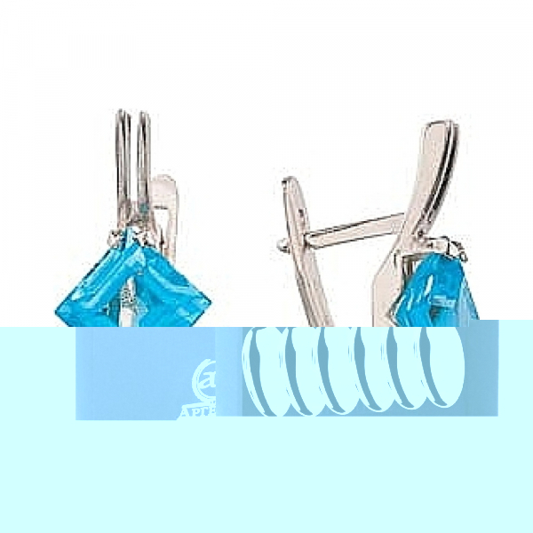 Золотые серьги с топазом № 4730