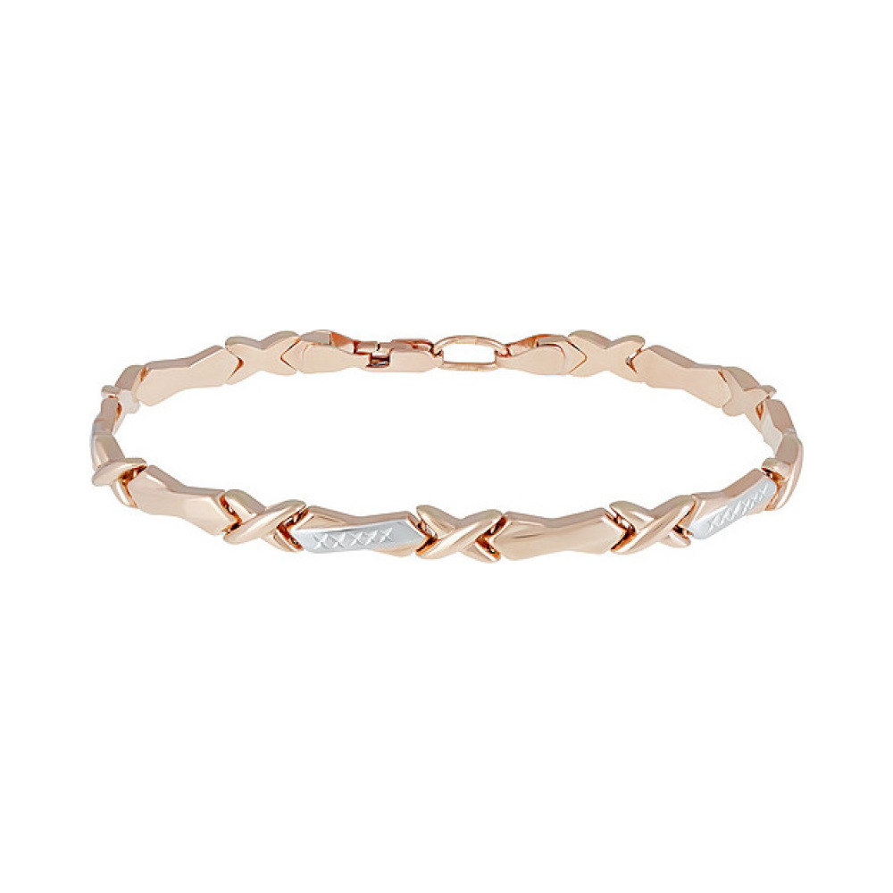 Золотой браслет без камня с алмазкой № 136855