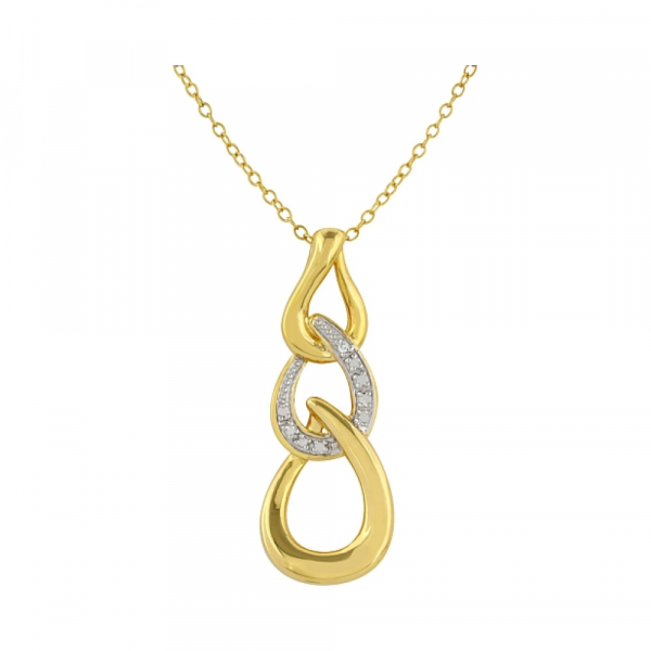 Серебряное колье с фианитом и золотым покрытием № 83339