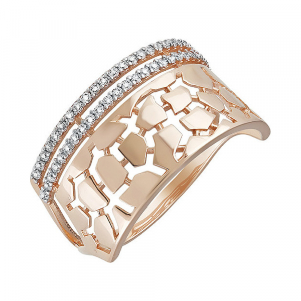 Золотое кольцо с фианитом № 134412