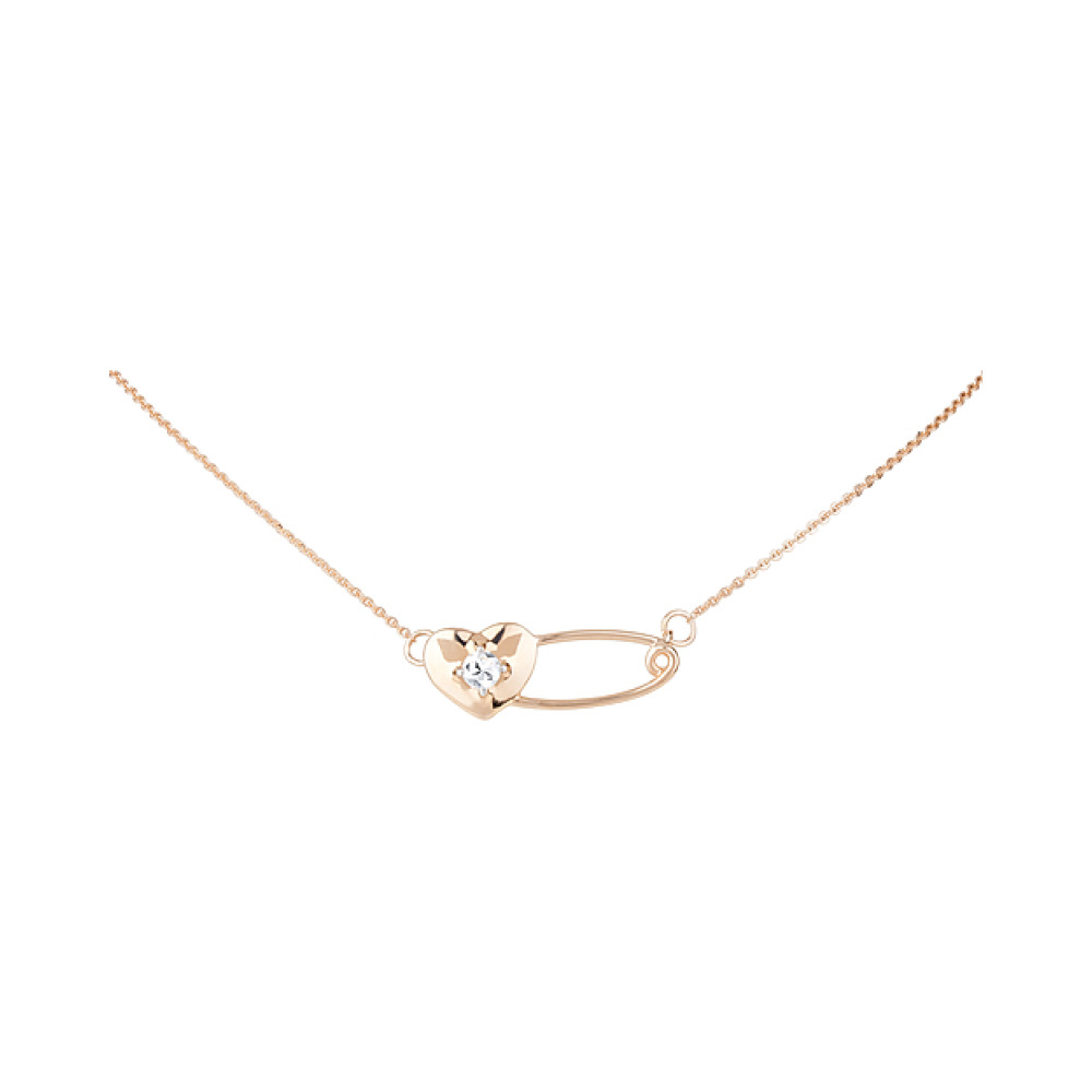 Золотое колье с фианитом № 127964