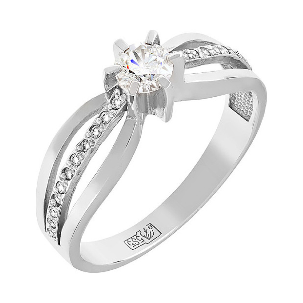 Золотое кольцо с бриллиантом № 118691