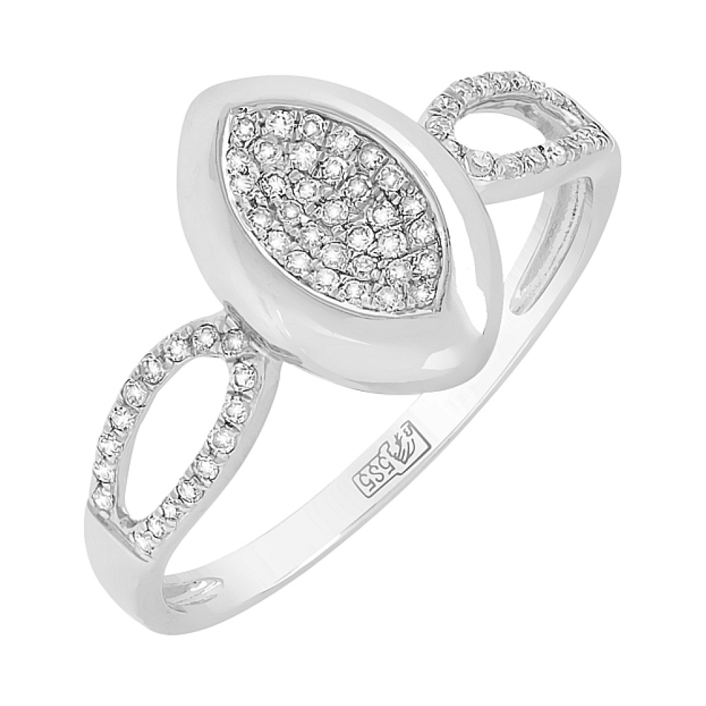 Золотое кольцо с бриллиантом № 113834