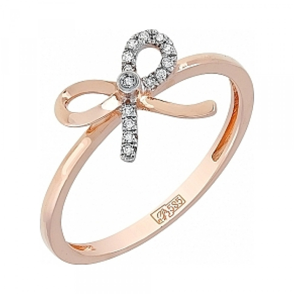 Золотое кольцо с бриллиантом № 114517