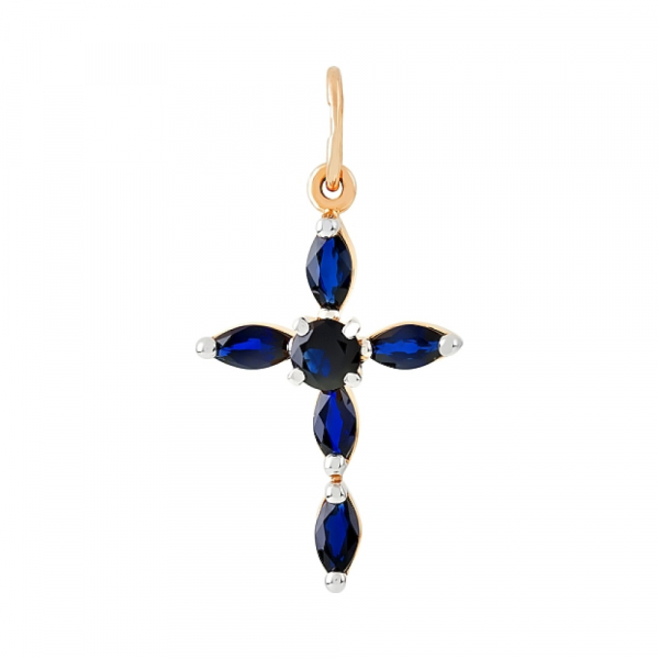 Золотая подвеска с сапфиром № 101210
