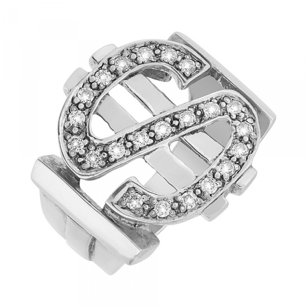 Серебряное кольцо с фианитом № 66875