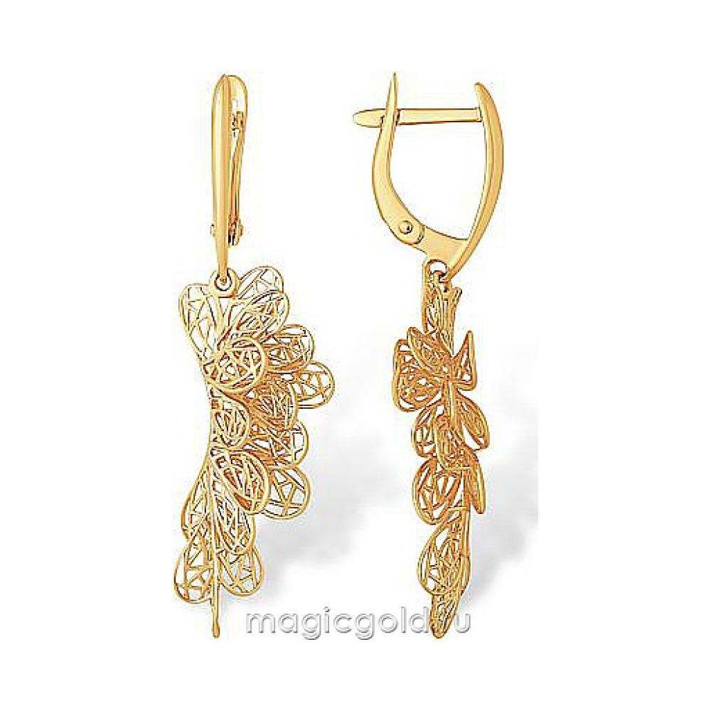 Золотые серьги без камня № 173293