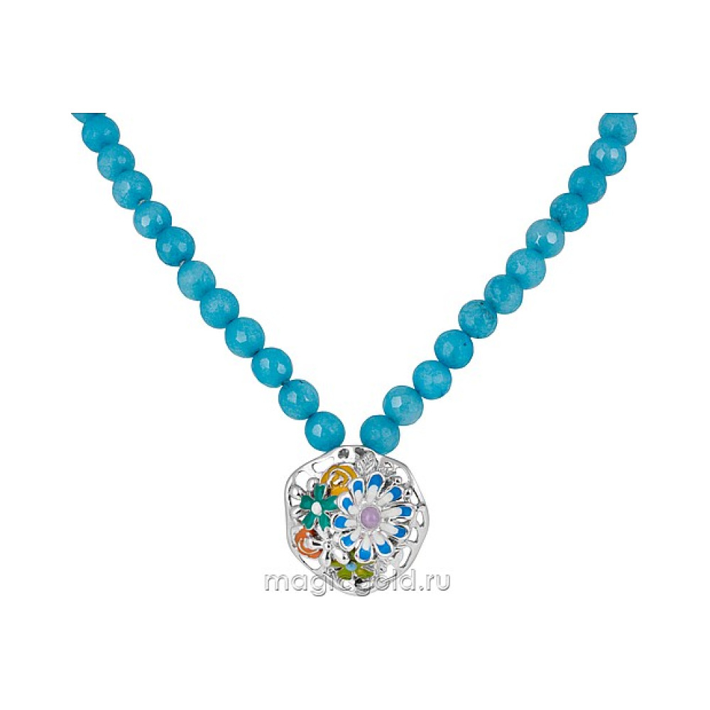 Ожерелье с агатом и эмалью № 133842