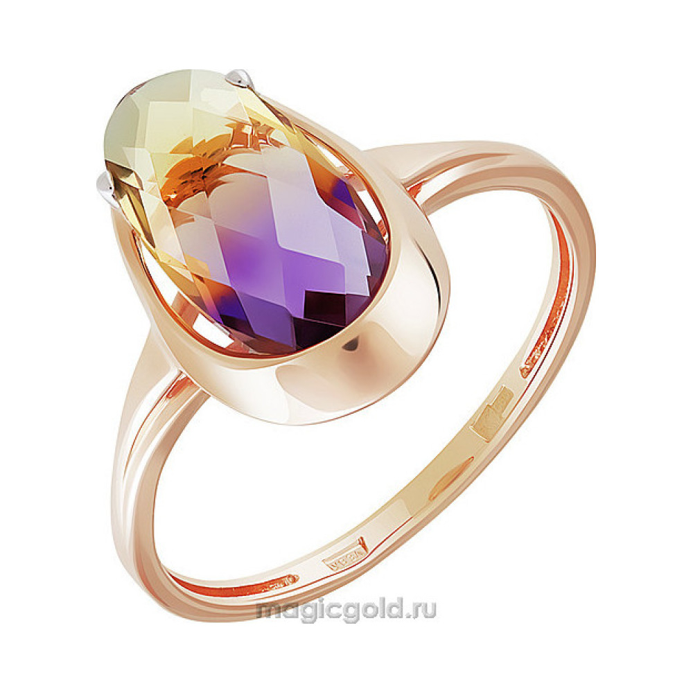 Золотое кольцо с аметрином  № 162568