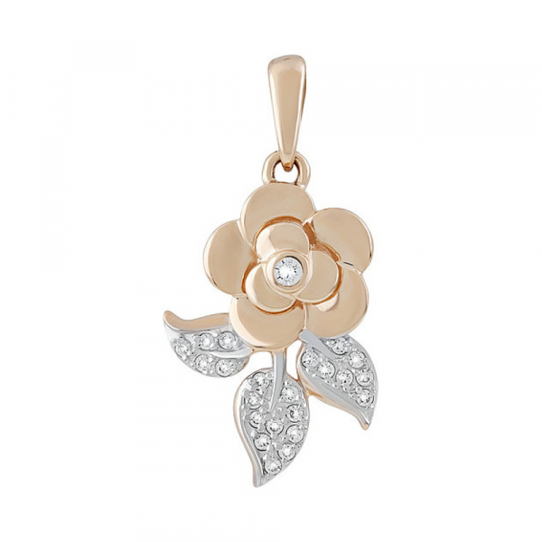 Золотая подвеска с фианитом № 135439