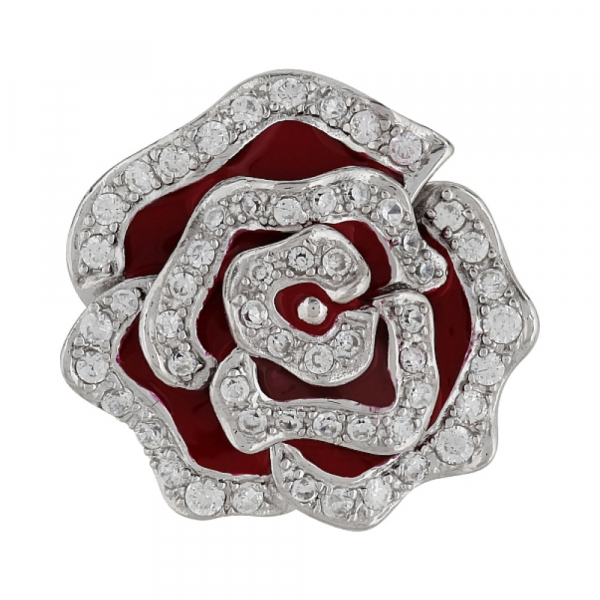 Серебряная подвеска с фианитом и эмалью № 99811