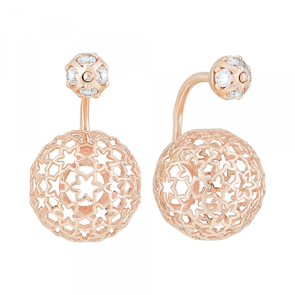 Золотые серьги с фианитами № 124734