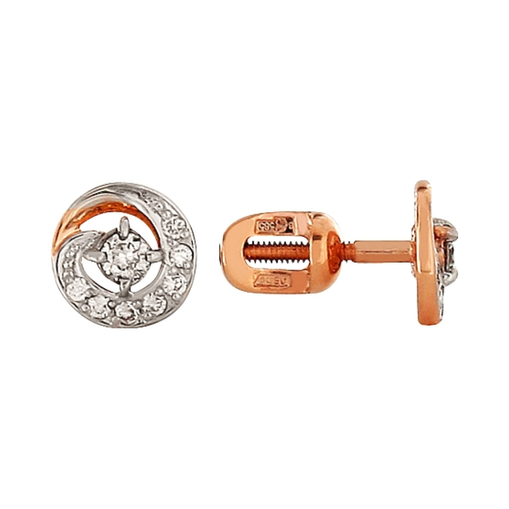 Пуссеты с бриллиантом № 95884