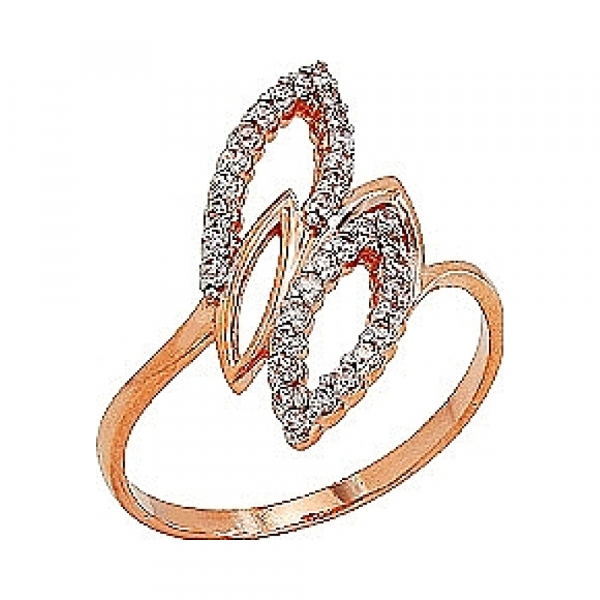 Золотое кольцо с фианитом № 73170