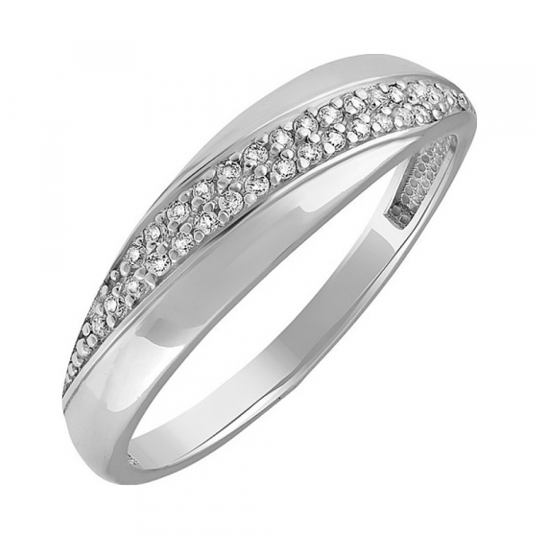 Серебряное кольцо с фианитом № 133059