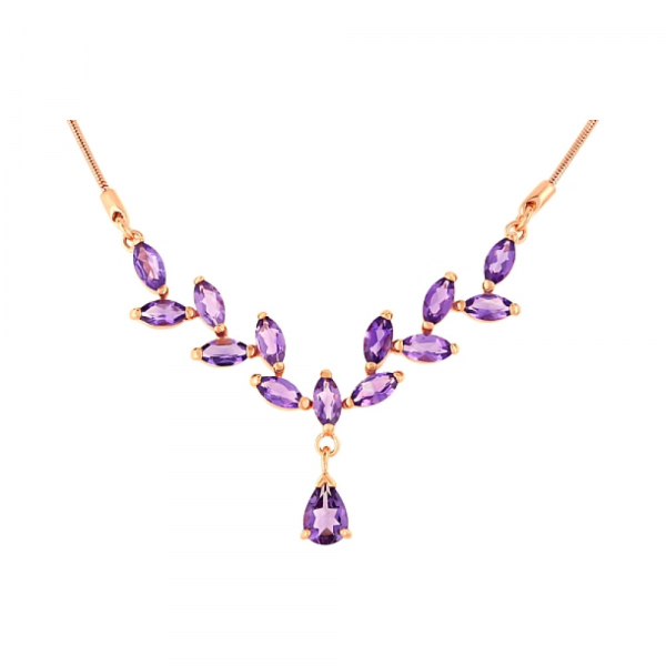 Золотое колье с аметистом № 26468