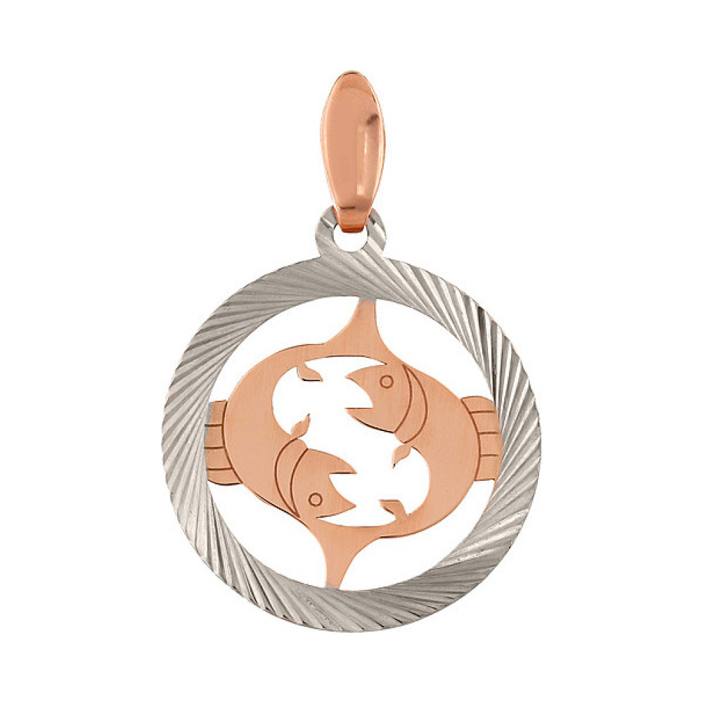 Золотая подвеска без камня с алмазкой № 104829