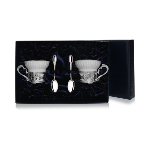 Набор серебряная чайная пара «Константин Великий»