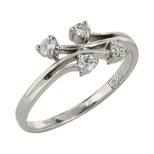 Золотое кольцо с бриллиантом № 84813