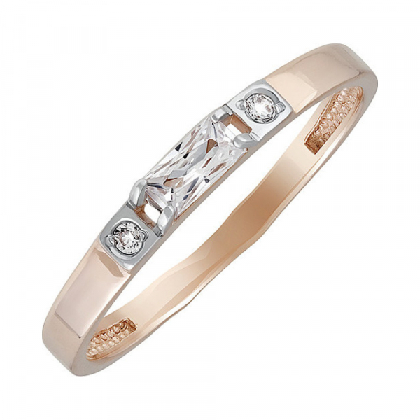 Золотое кольцо с фианитом № 135260