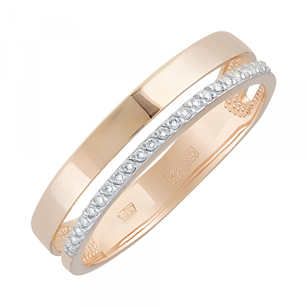 Золотое кольцо с бриллиантом № 128527