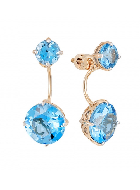 Золотые серьги с топазом № 124470