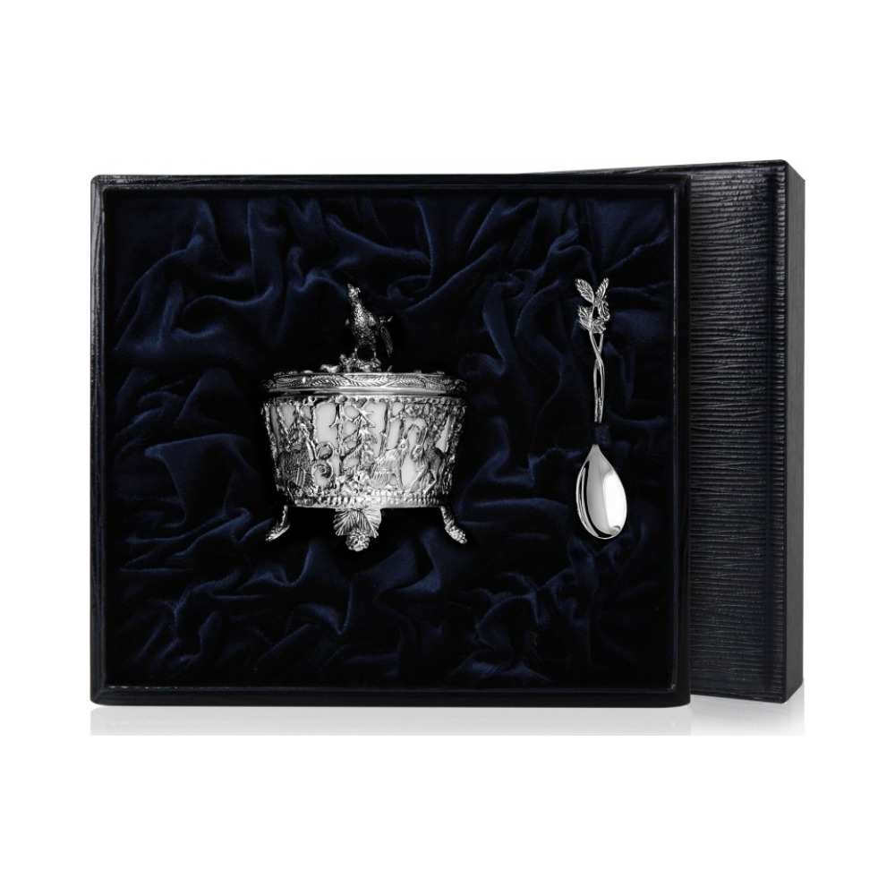 Серебряная солонка «Охотничья-Глухарь»