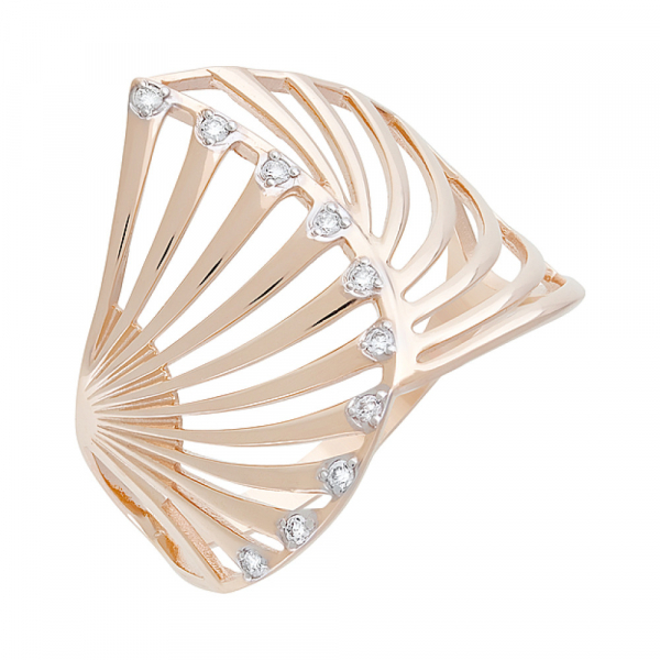 Золотое кольцо с фианитами № 128797