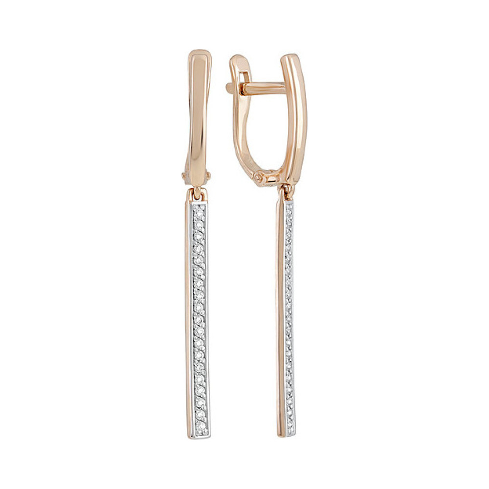 Золотые серьги с фианитом № 135972