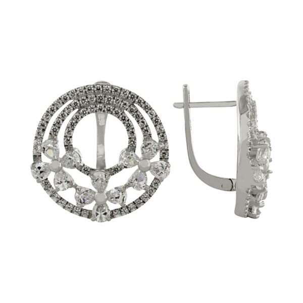 Серебряные серьги с фианитом № 95780