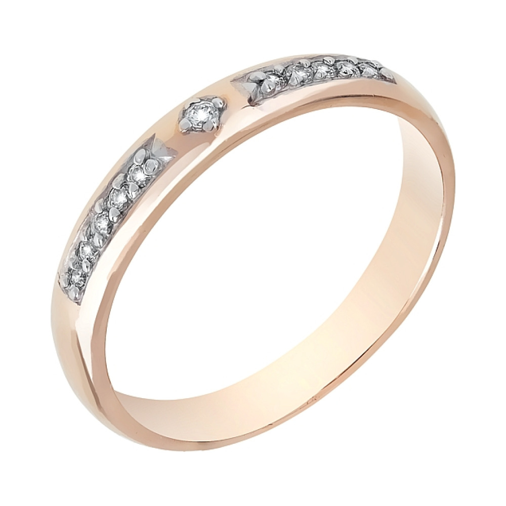 Золотое кольцо с фианитами № 116369