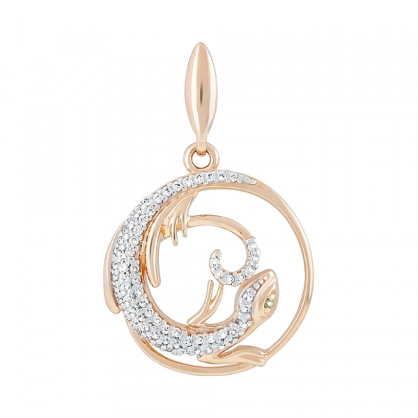 Золотая подвеска с фианитами № 121989