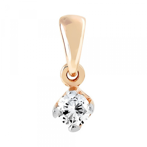 Золотая подвеска с бриллиантом № 36382