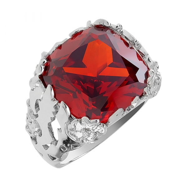 Серебряное кольцо с фианитом № 83636