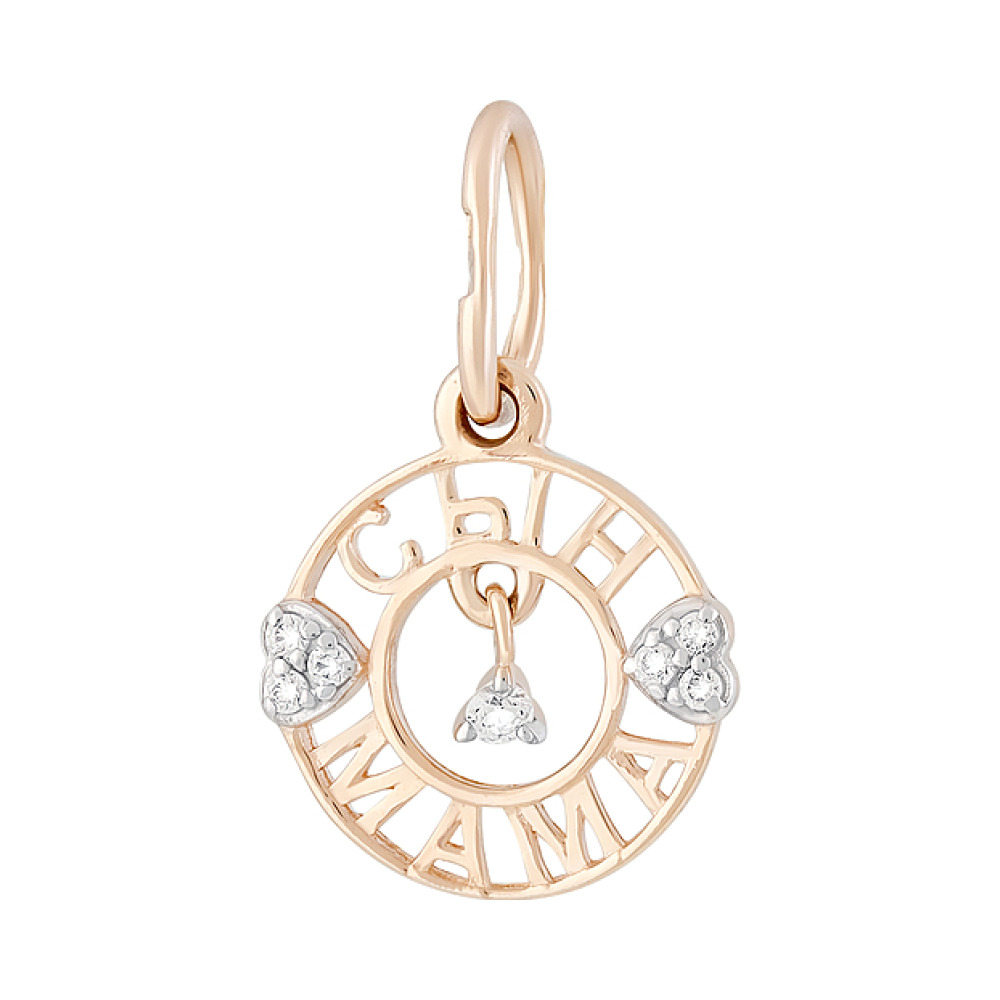 Золотая подвеска с фианитами № 129021