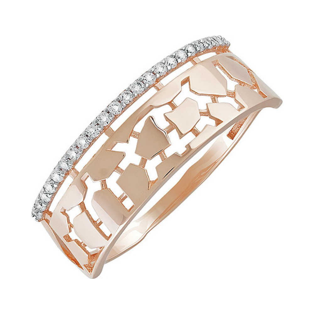 Золотое кольцо с фианитом № 136824