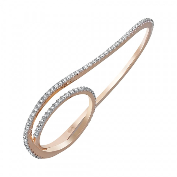 Золотое кольцо с фианитами № 121409