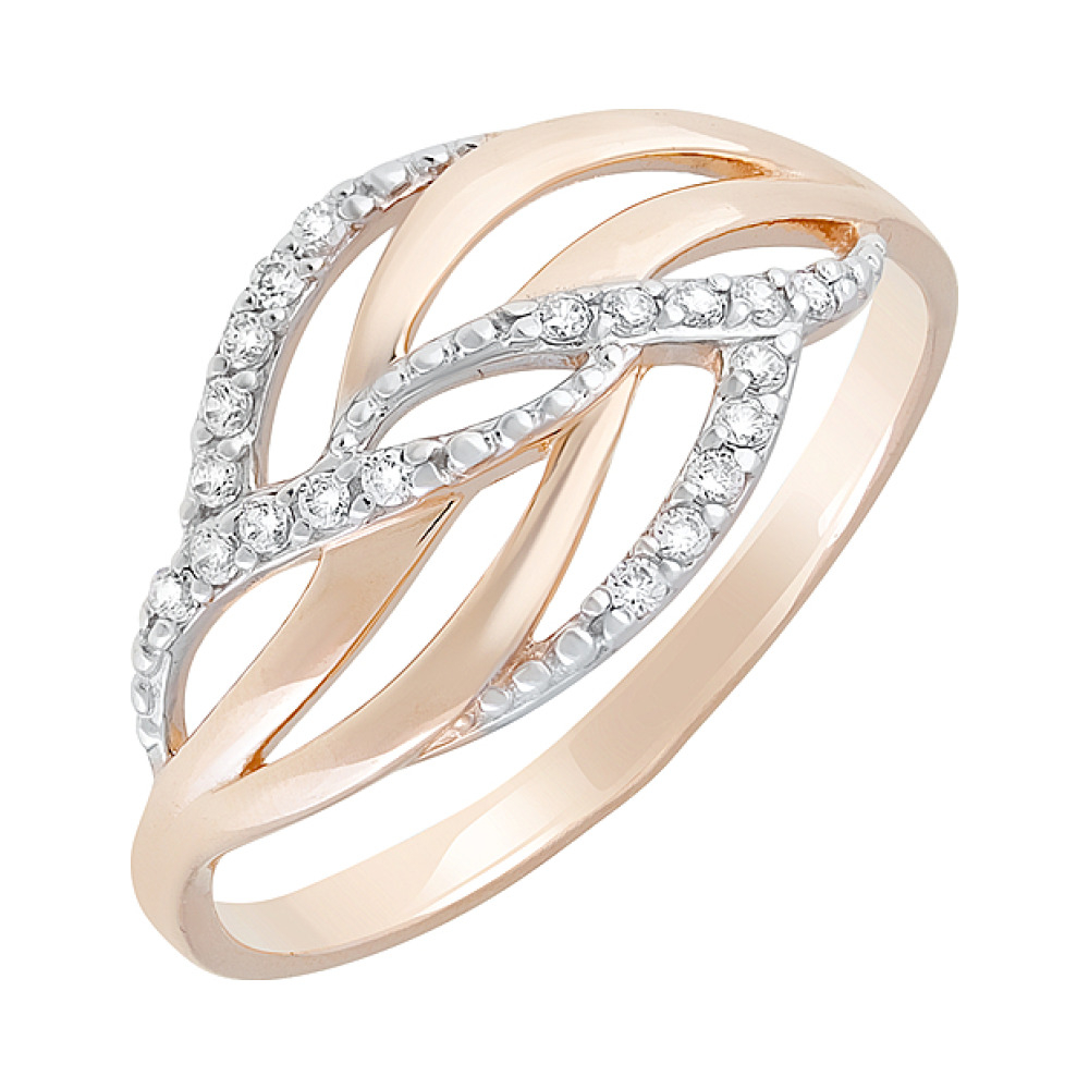 Золотое кольцо с фианитами № 129051