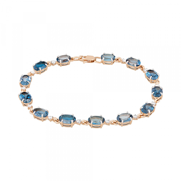 Золотой браслет с топазом и фианитом № 115702