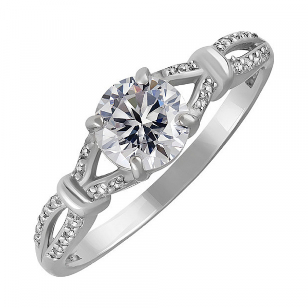 Серебряное кольцо с фианитом № 132948