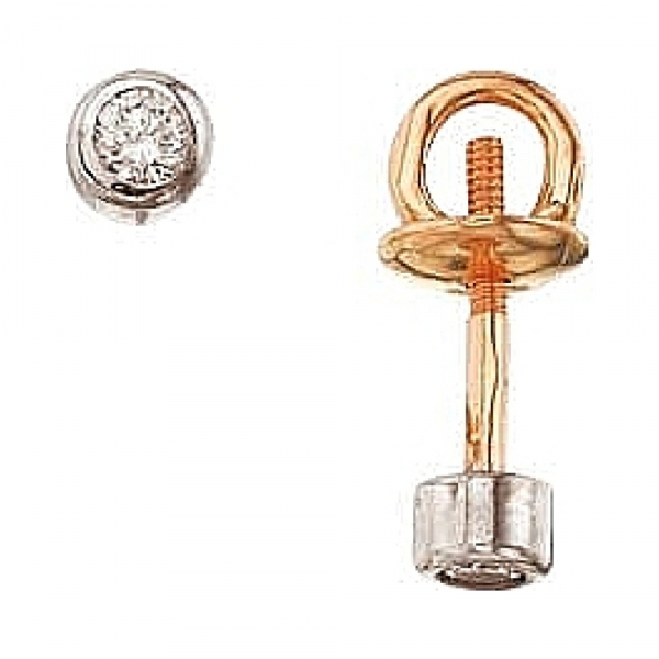 Пуссеты с бриллиантом № 25735