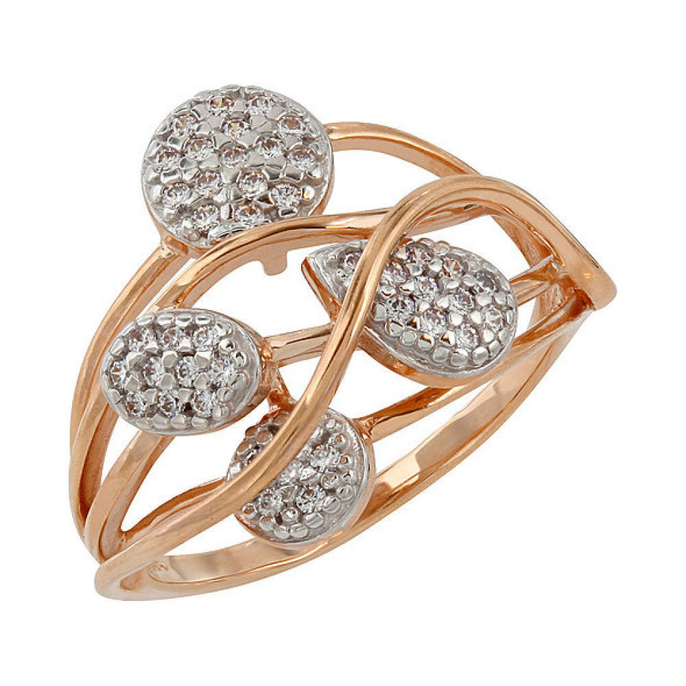 Золотое кольцо с фианитом № 107612