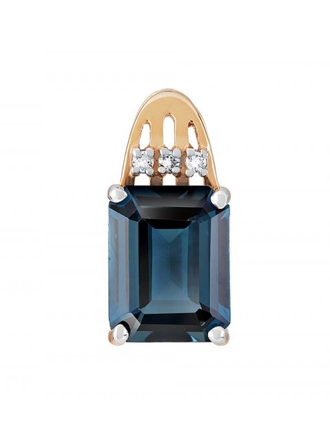 Золотая подвеска с топазом и фианитом № 131777