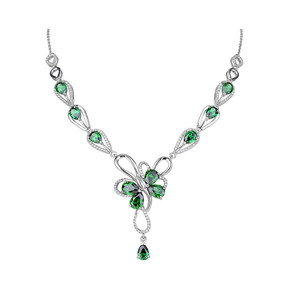 Серебряное колье с фианитом № 126626