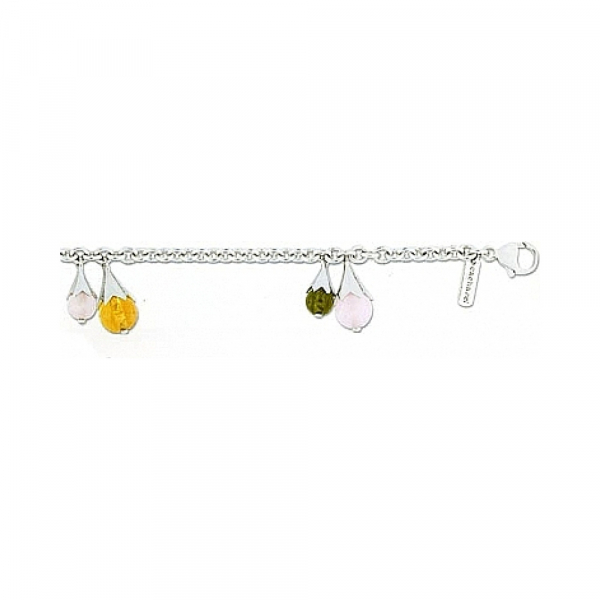 Серебряный браслет со стеклом № 34800