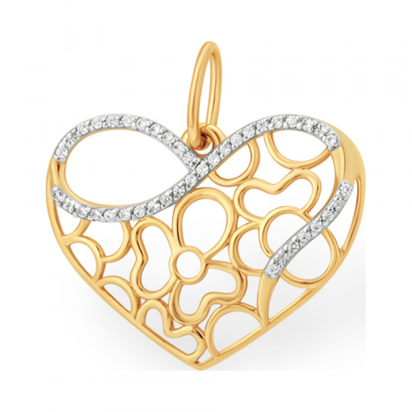 Золотая подвеска с фианитом № 140186