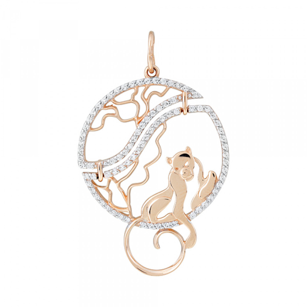 Золотая подвеска с фианитами № 123981