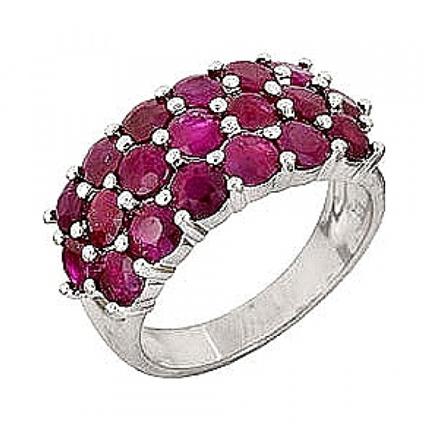 Серебряное кольцо с рубином № 68544