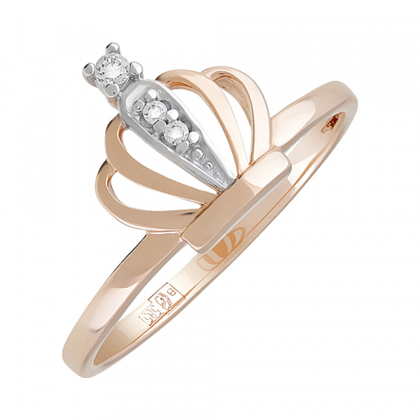 Золотое кольцо с фианитами № 127830